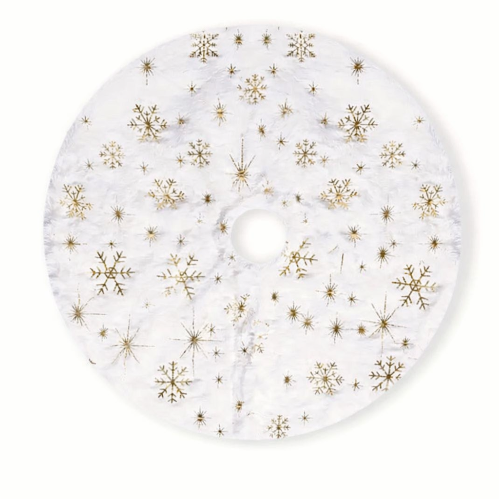 Ковер под елку с золотистыми снежинками 38 см Белый (490119) Ковер под елку с золотистыми снежинками 38 см Белый (490119)