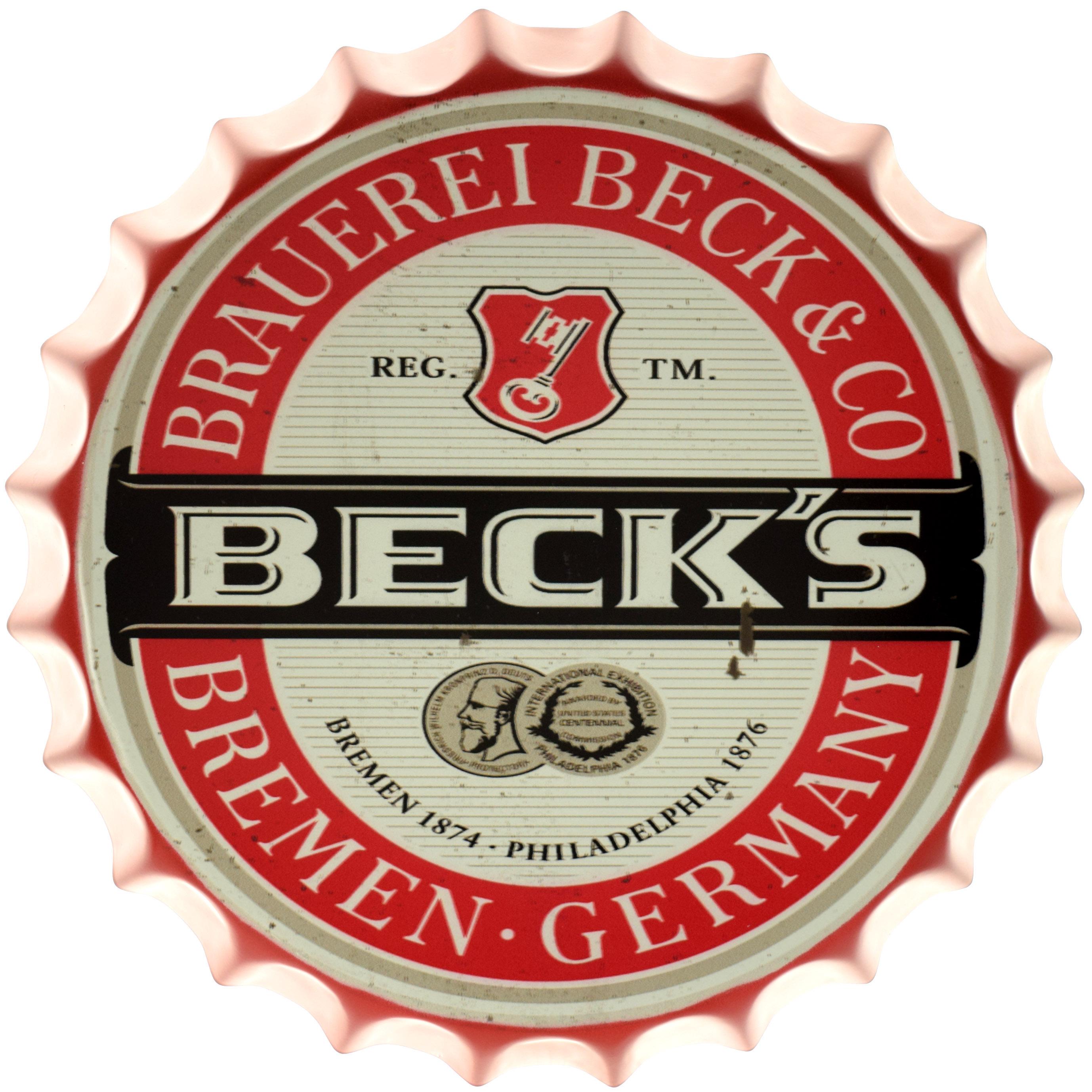Табличка металева Beck's Logo кришка 35 см