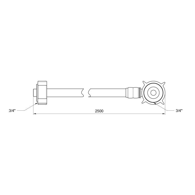 Шланг резиновый для слива в стиральную машинку SD Plus SD095W 250 см (10857679) - фото 2