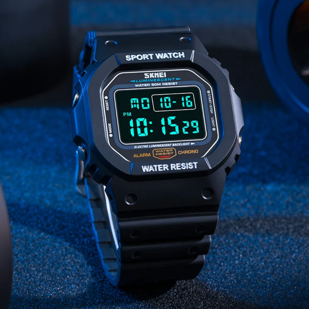 Наручные часы мужские Skmei спортивные электронные водонепроницаемые противоударные с подсветкой Черный (1134) - фото 8 Наручные часы мужские Skmei спортивные электронные водонепроницаемые противоударные с подсветкой Черный (1134) - фото 8