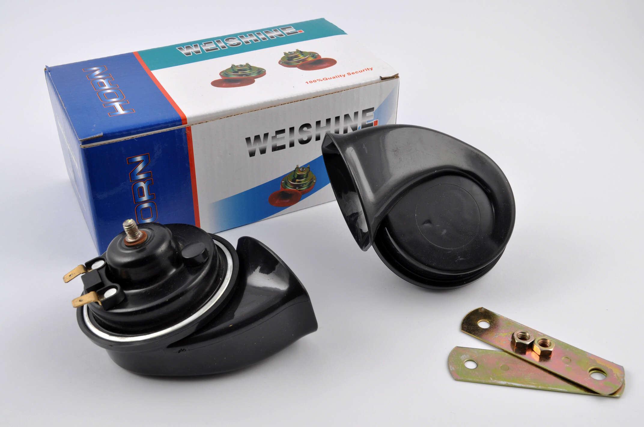 Сигналы пара улитка 12V крепление mod 2 WEISHINE Черный (S-1055)