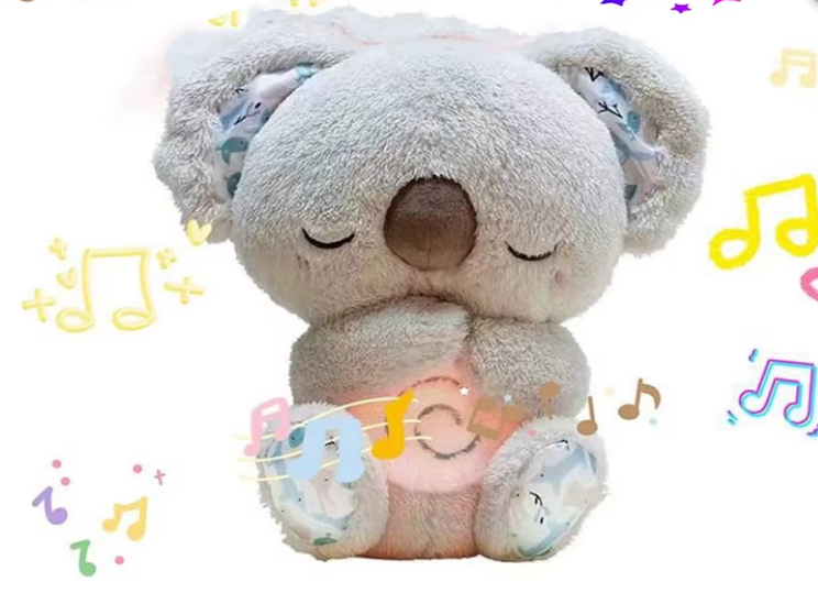 Мягкая игрушка интерактивная Коала дышащая со световыми и звуковыми эффектами 25 см Светло-серый (2117-59) - фото 10