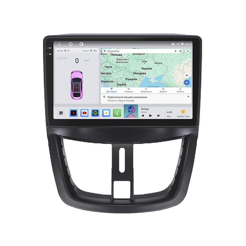 Автомагнитола штатная Lesko для Peugeot 207 I 2006-2009 4/64 QLED CarPlay 4G Wi-Fi GPS Prime 9" (22391698)