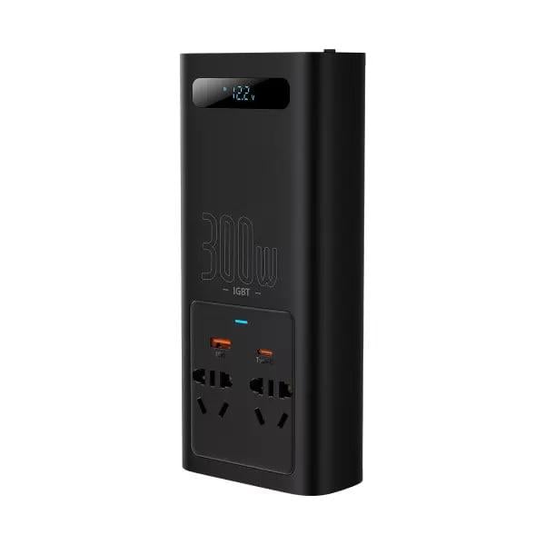 Инвертор автомобильный BASEUS 300 W 220 V CN/EU 2 розетки USB/Type-C 5 A с технологией QC3.0+PD3.0 Black (CGNB010101) - фото 6