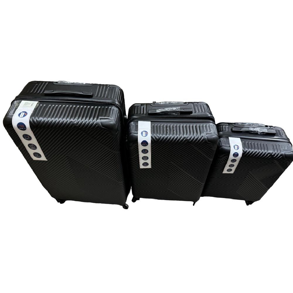 Чемодан Stenson пластиковый 20"/24"/28" 3 шт. Черный (R33422-BL)