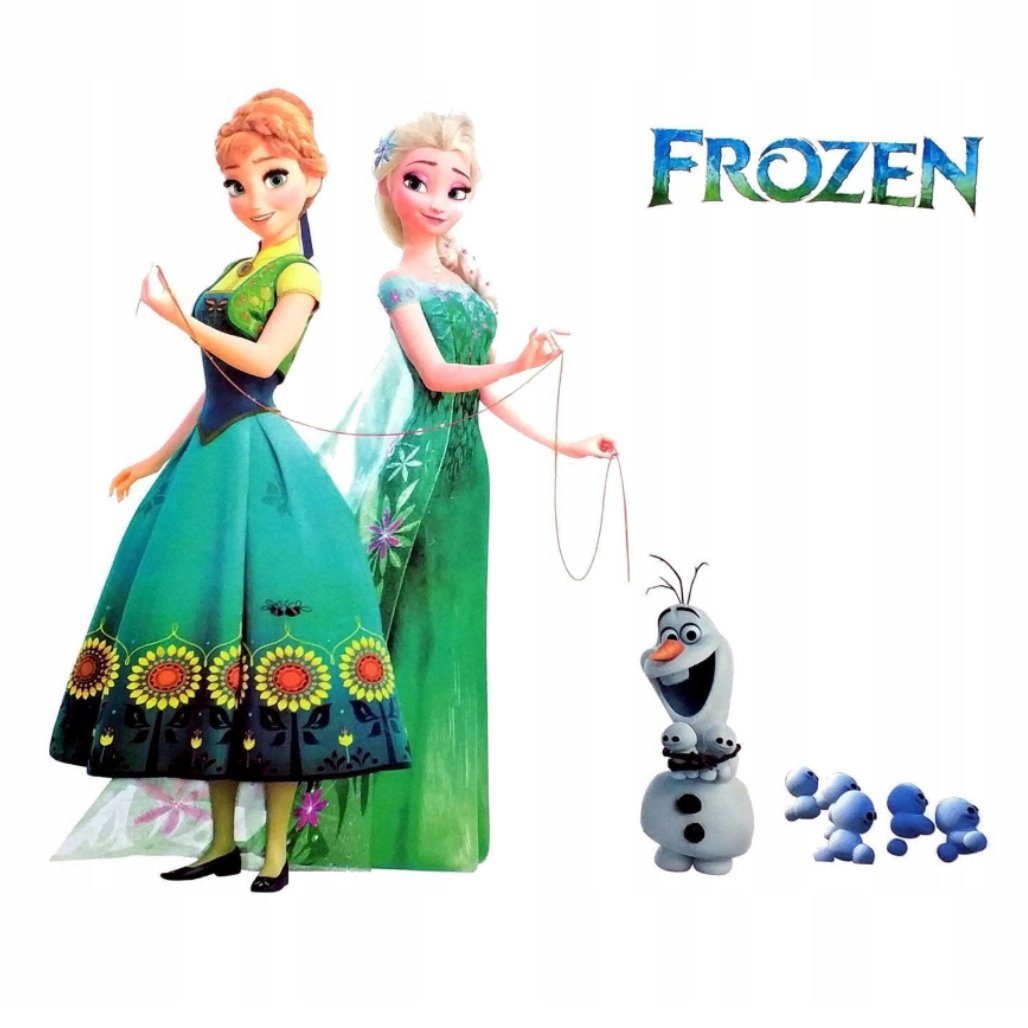 Наклейка вінілова Крижане серце Ельза Анна і Олаф в дитячу кімнату для дівчаток 45х60 см Наклейка вінілова Крижане серце Ельза Анна і Олаф в дитячу кімнату для дівчаток 45х60 см