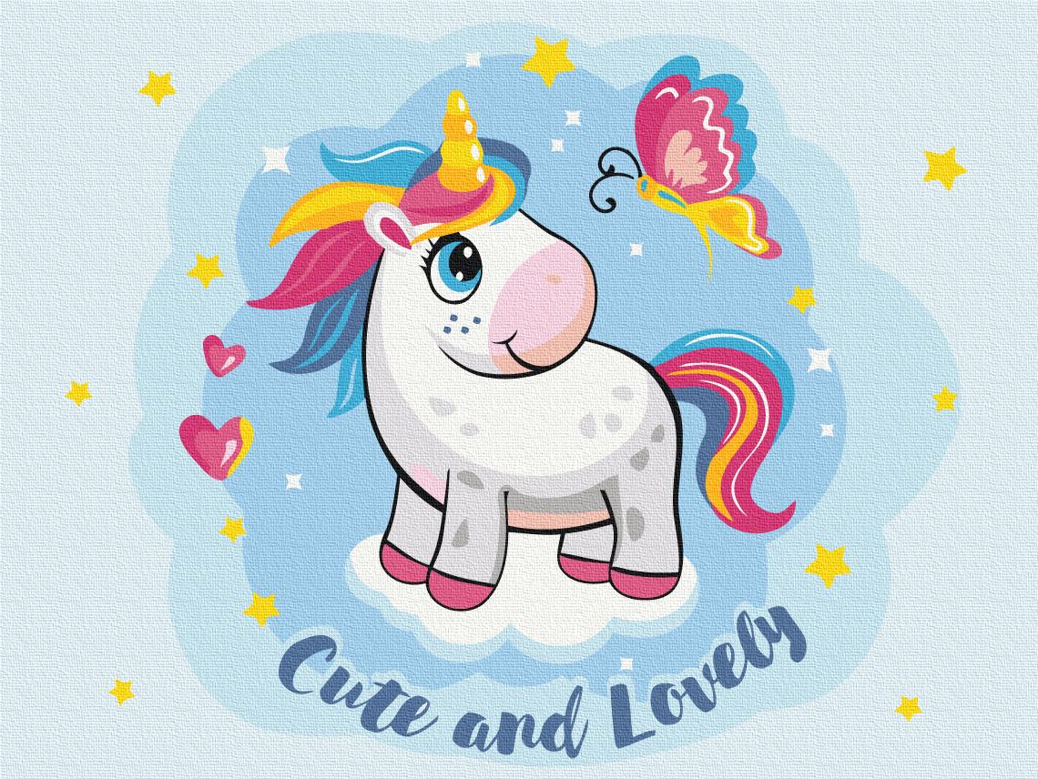 Картина по номерам Brushme Милый единорог 30x40 см (KBS0111)