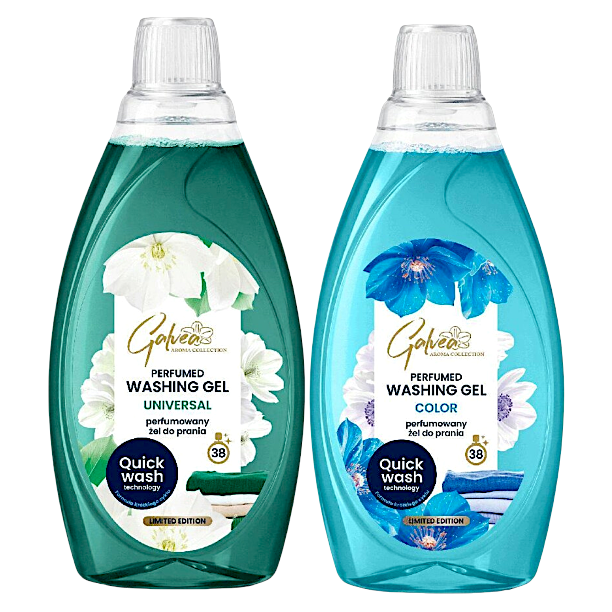 Набор гель для стирки парфюмированный Color и Universal для короткого цикла стирки Galvea Quick Wash/1,52 л 2 шт. (305198/181)