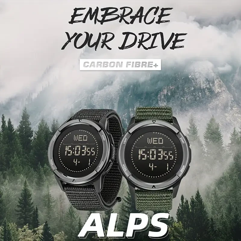 Наручний годинник чоловічий North Edge ALPS водостійкий з компасом легкий і ударостійкий Чорний (2675538073) - фото 5