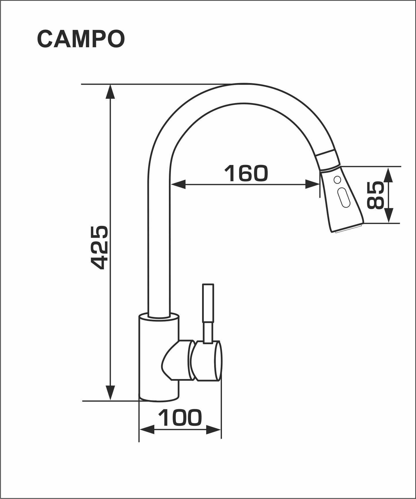 Змішувач на кухню Campo LUX PVD Black (gz0501LPVD) - фото 6 Змішувач на кухню Campo LUX PVD Black (gz0501LPVD) - фото 6