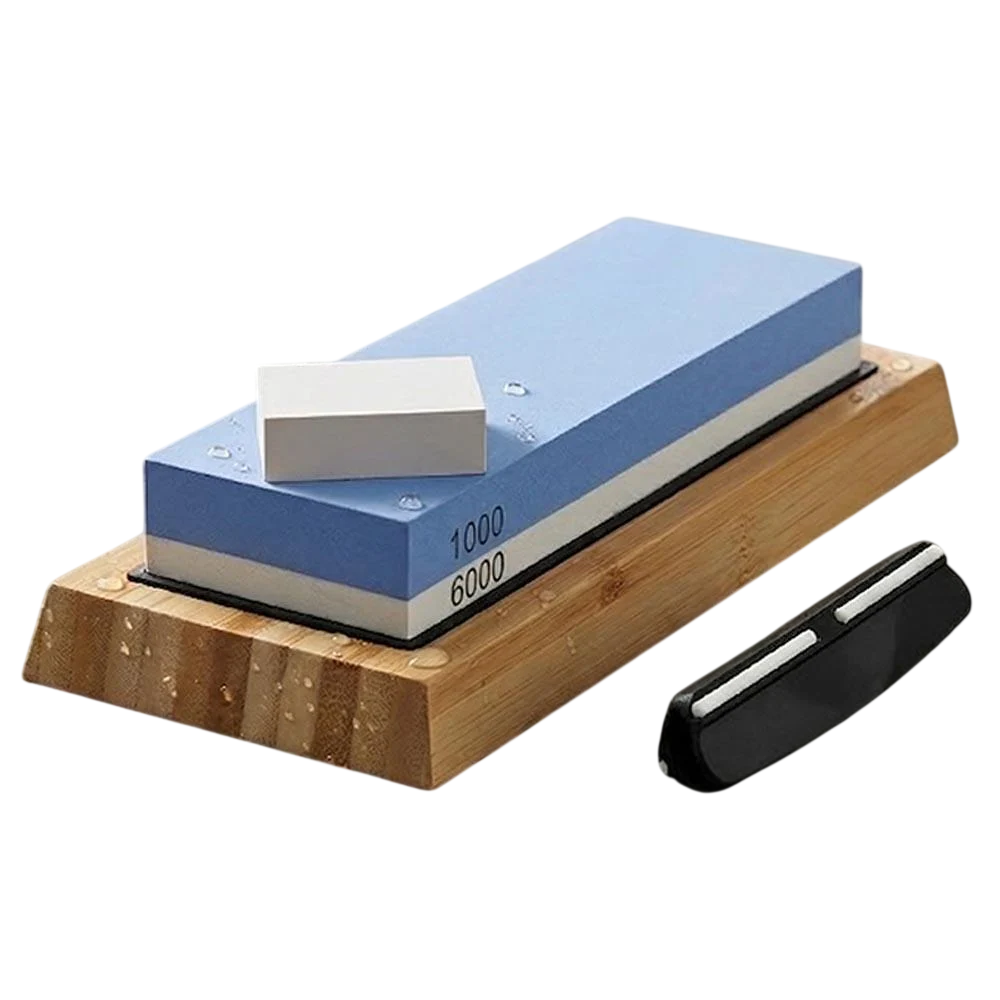 Набор шлифовальных брусков точильный камень двусторонний 1000/6000 5 пр. Белый/Голубой (0139-0052)
