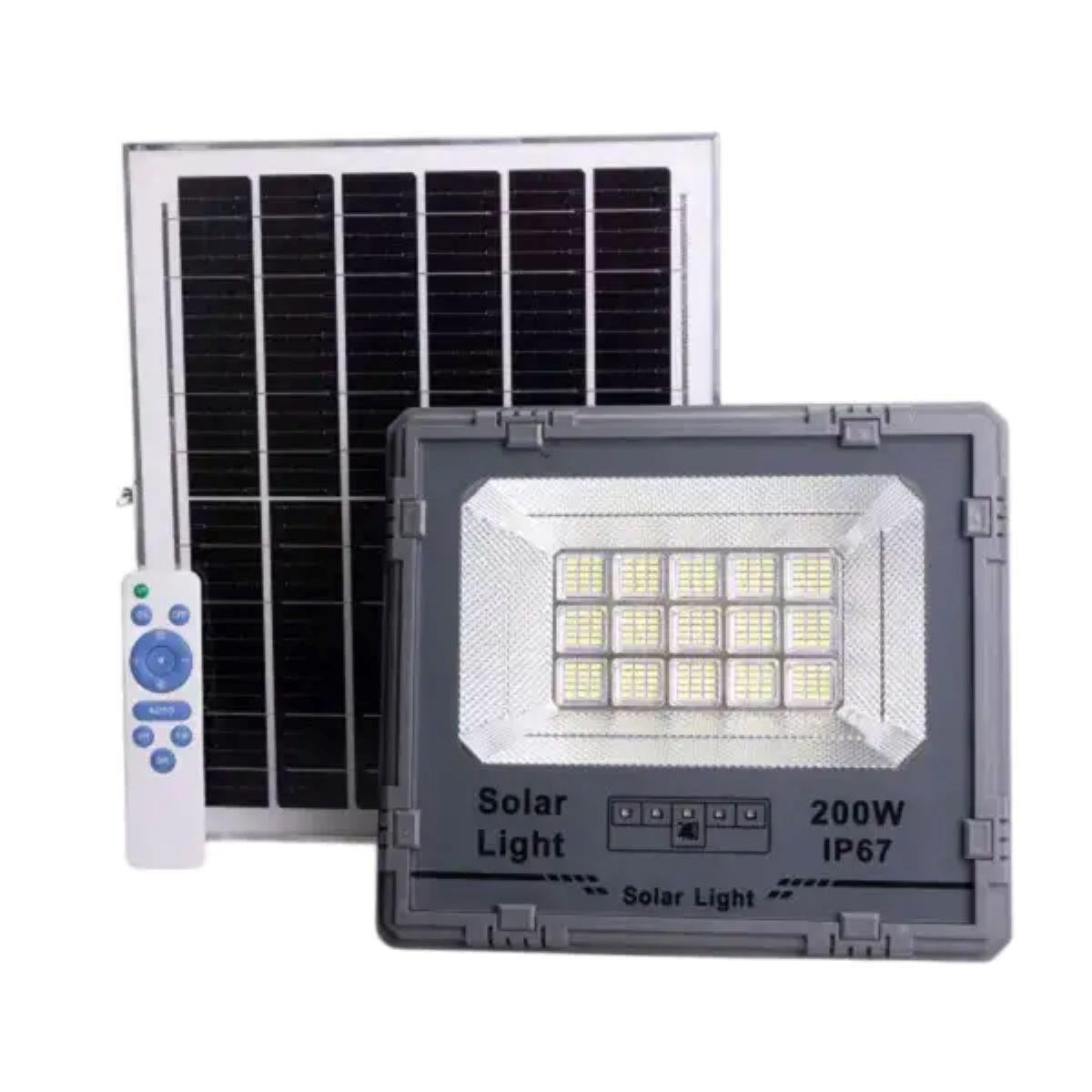 Уличный LED фонарь прожектор YIWU 500 Вт 480 LED с солнечной панелью 37х30,8х7,5 см Серый (147-102-HP-5-63)