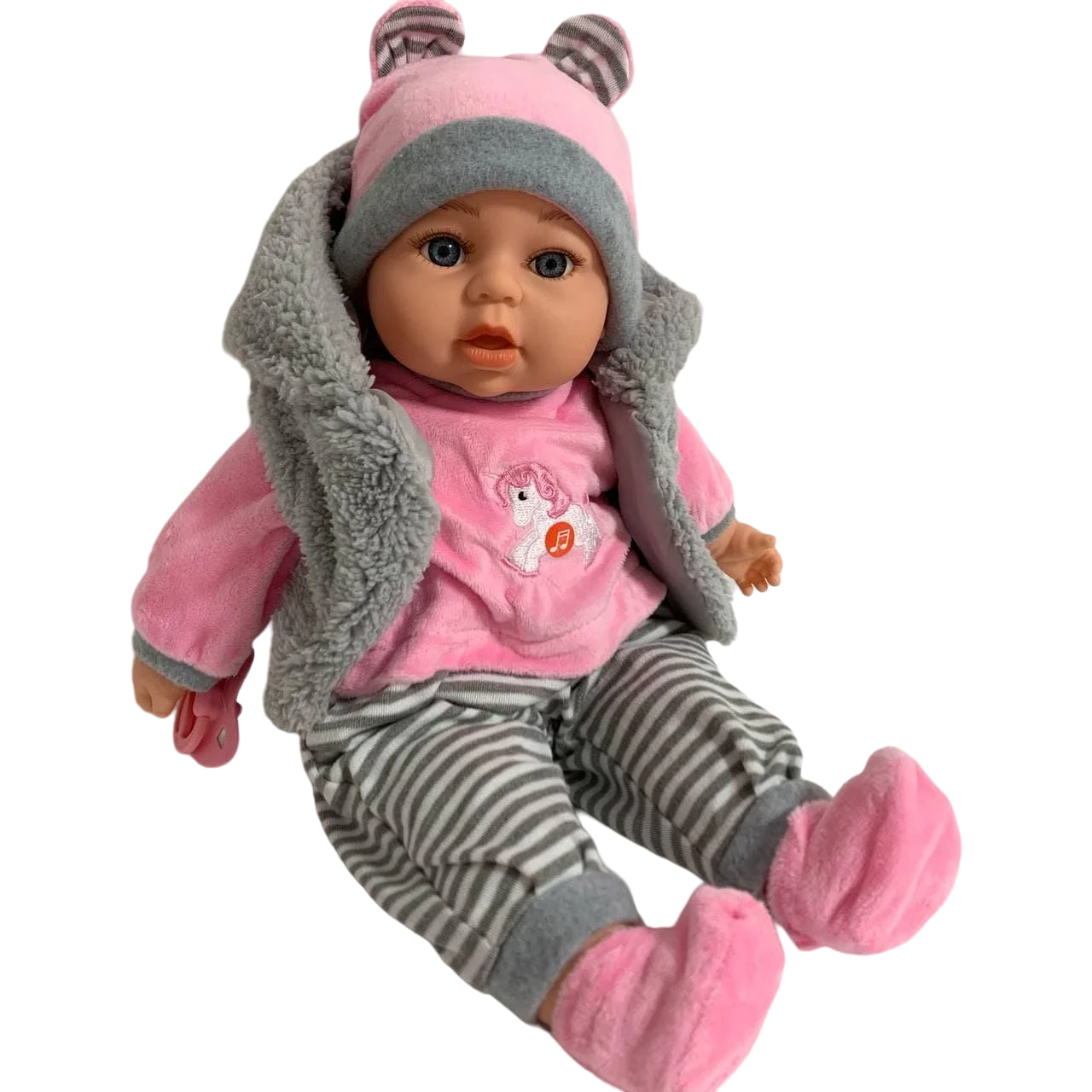 Пупс мягконабивной Мой малыш M 5424 Серый (M 5424-1/10,4)