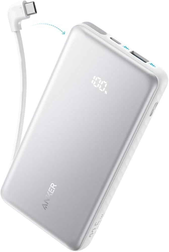 Аккумулятор наружный Anker Zolo Power Bank 10000 mah встроенный кабель USB-C Белый (2896996470)