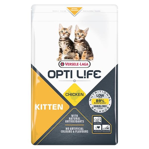 Корм сухий беззерновий суперпреміум для кошенят Opti Life Kitten курка 1 кг
