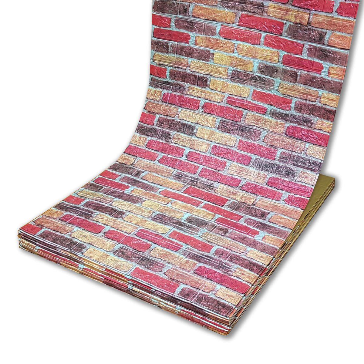 3D-панель самоклеющаяся под бежево-коричневый кирпич Екатеринослав 20000х700х3 мм (SW-00001357)