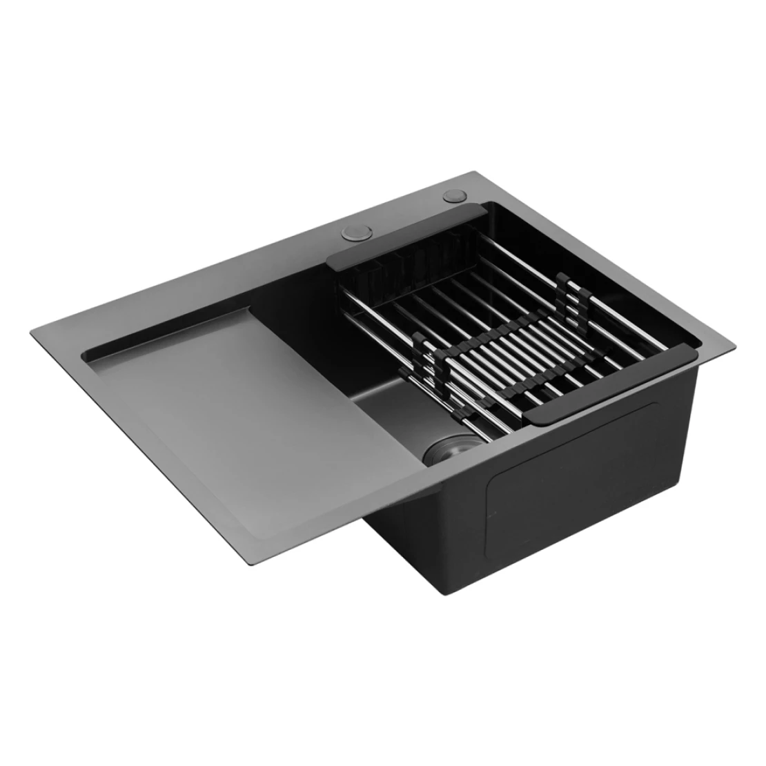 Мийка для кухні Kroner KRP Schwarze 6350RHM з нержавіючої сталі PVD 3/1 мм (CV031323) - фото 4 Мийка для кухні Kroner KRP Schwarze 6350RHM з нержавіючої сталі PVD 3/1 мм (CV031323) - фото 4