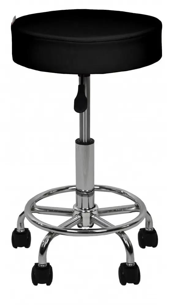 Крісло-табурет на колесах без спинки кругле Bonro B-497 Чорний (40300048mili)