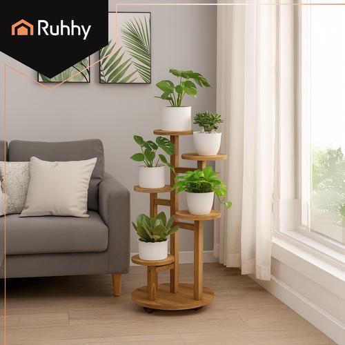 Підставка для квітів Ruhhy шестирівнева дерев'яна 86 см (26041) - фото 6 Підставка для квітів Ruhhy шестирівнева дерев'яна 86 см (26041) - фото 6