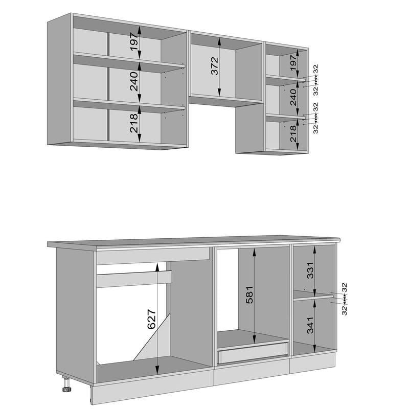 Готова кухня Idea Ніко з лаковою стільницею 28 мм/180 см Антрацитовий (22668853) - фото 3