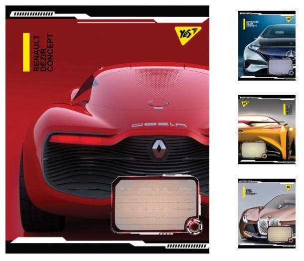 Зошити учнівські у клітинку YES Dezir concept 24 арк. 20 шт. в уп. (MTT-164655)