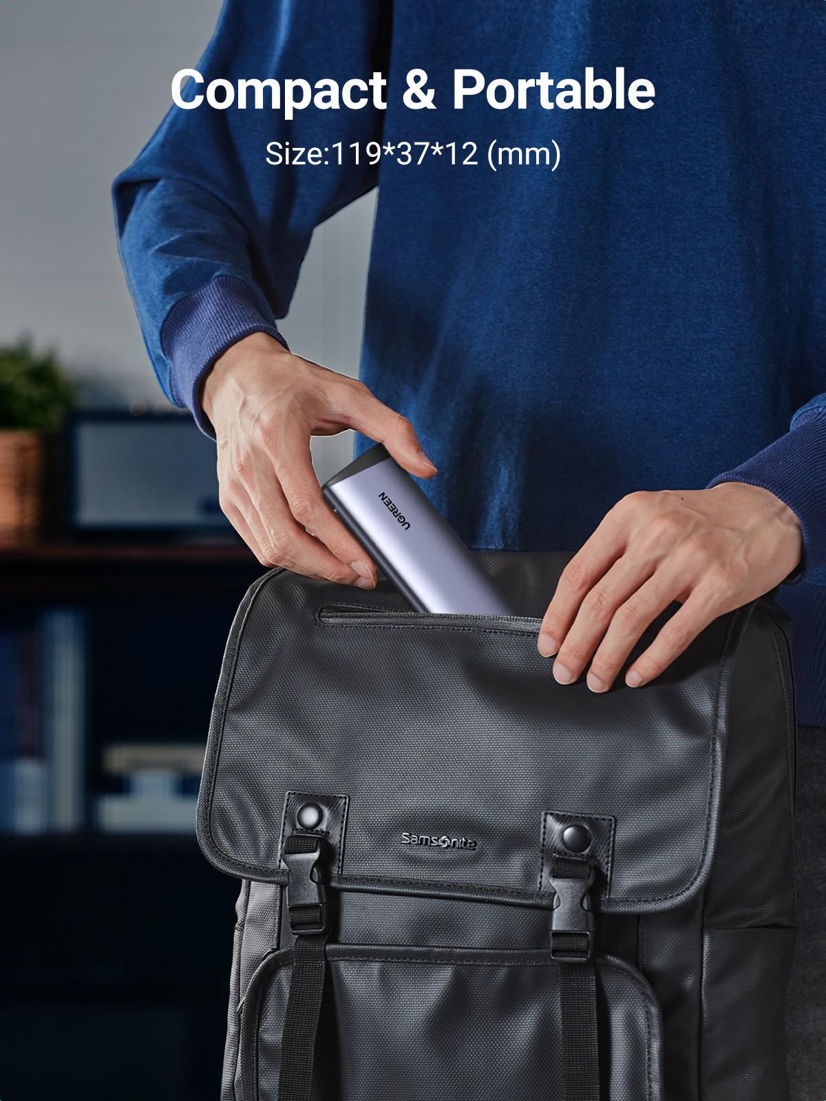 Зовнішній корупус UGREEN для SSD M.2 NVMe/SATA 10 Гбіт/с USB 3.2 Gen 2 UASP TRIM до 8 ТБ Сірий (15813) - фото 17