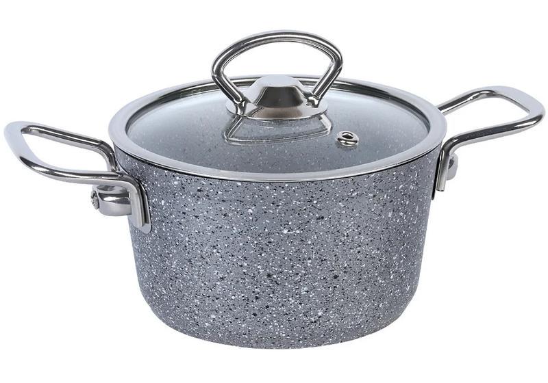 Кастрюля OMS Collection 3112S-14 со стеклянной крышкой 0,9 л Grey (804e5371)