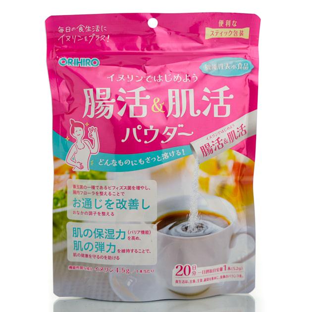 Порошок для здоровья кишечника с инулином и коллагеном Orihiro Intestinal & Skin Health Powder 20 дн. 20 шт.