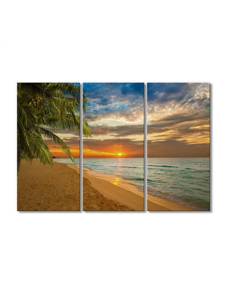 Картина модульная Пляж и море 3 модуля 80x120 см