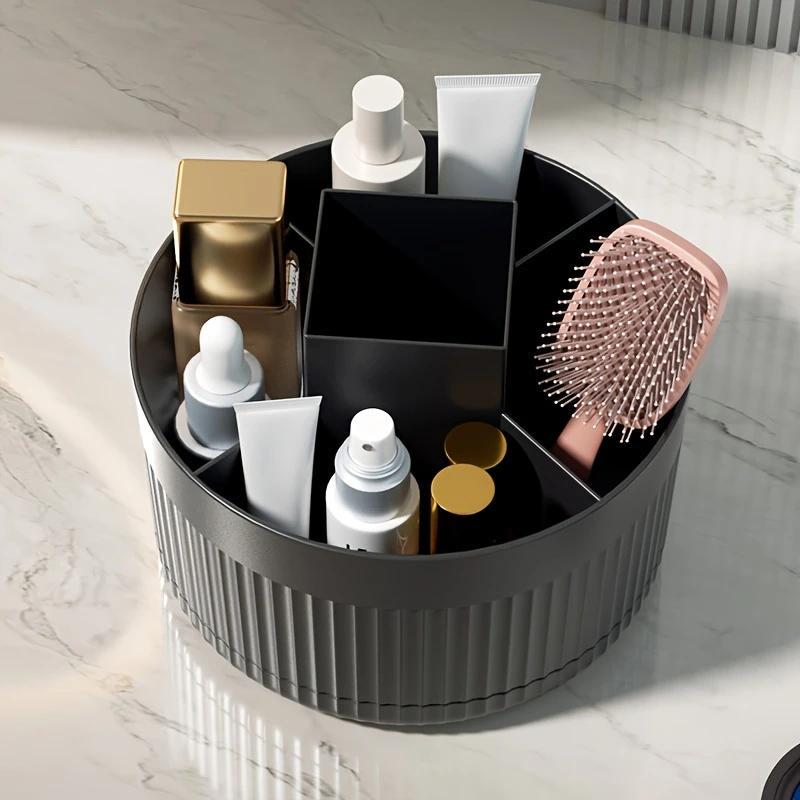 Органайзер для косметики настольный универсальный вращающийся 14,5х11 см Черный (D-0106) - фото 3 Органайзер для косметики настольный универсальный вращающийся 14,5х11 см Черный (D-0106) - фото 3