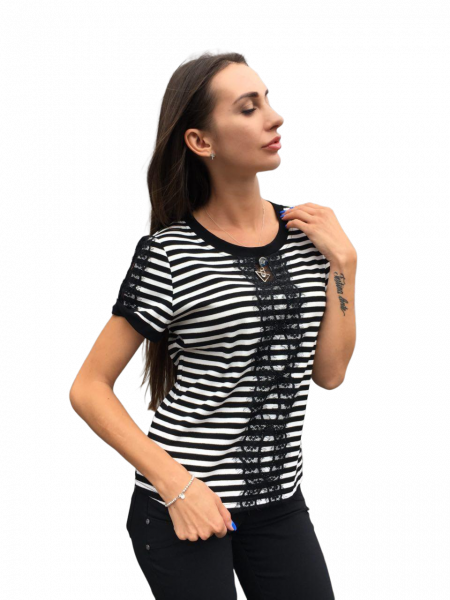 Футболка женская Fei.fei р. 40 Black/White (8801 90)