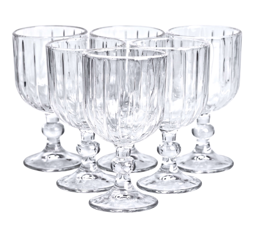 Набір бокалів столових ребристих 6 шт. по 400 мл Прозорий - фото 2