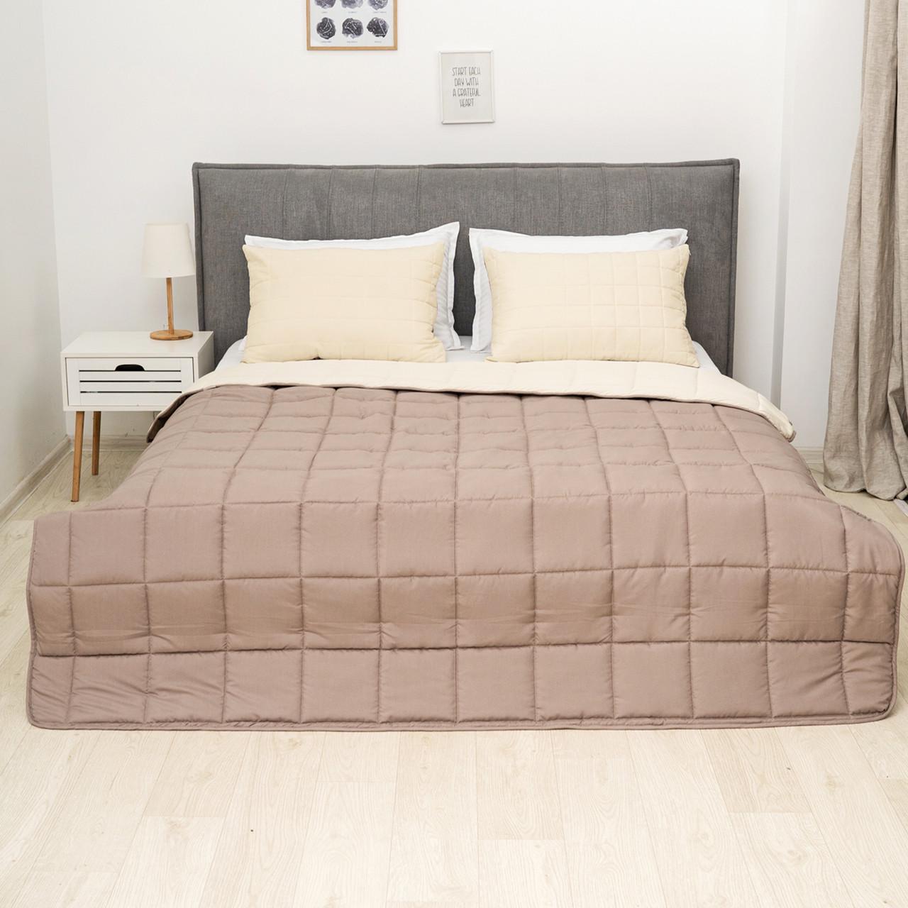 Одеяло Viluta Дуэт облегченное 170x205 см двуспальное Шоколадный/Ваниль (26433942) - фото 1