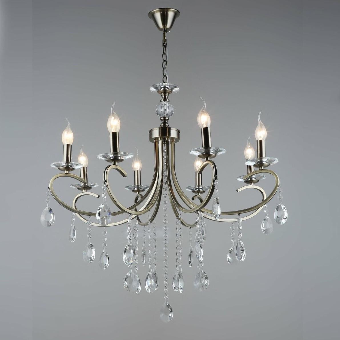 Люстра Sirius з кришталевими підвісами під вісім ламп Е14 Бронзовий (B NH4917/8)