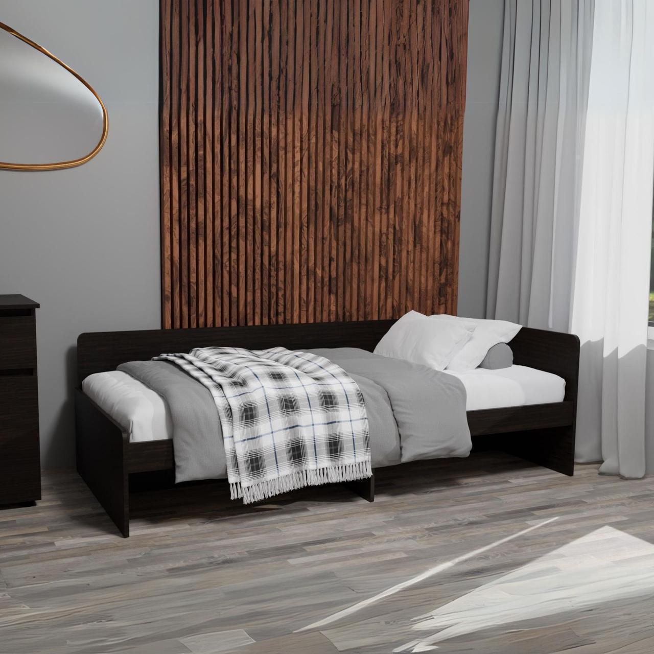 Кровать с ящиками Эверест 800 сплошной щит 80x190 см Венге темный (ЕВ20737.03) - фото 4 Кровать с ящиками Эверест 800 сплошной щит 80x190 см Венге темный (ЕВ20737.03) - фото 4