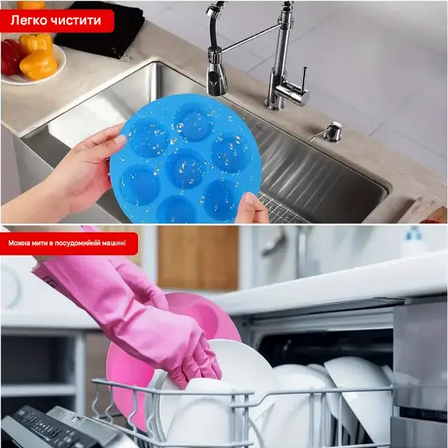 Форма для выпечки силиконовая и закусок в аэрогриле мафины 17 см Синий (TYQ-79) - фото 4 Форма для выпечки силиконовая и закусок в аэрогриле мафины 17 см Синий (TYQ-79) - фото 4