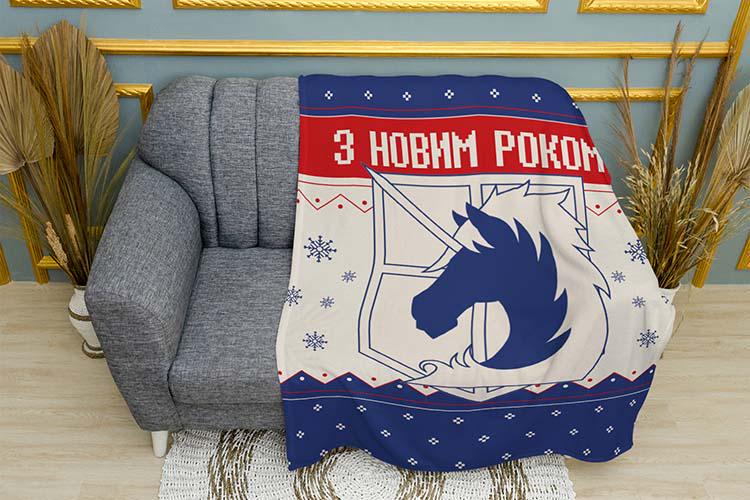 Плед плюшевый Military Attack on Titan Winter Patrol однослойный 135х150 см Синий (114594)