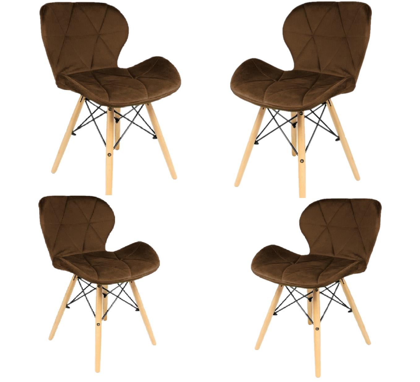 Набір стільців Zano Велюр 4 шт Коричневий