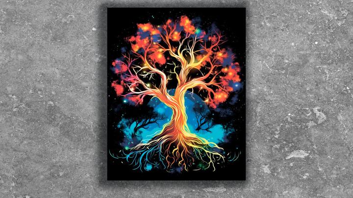 Проективная картина по номерам Strateg & Karpachoff 40х50 Дерево перемен Сюжет №1 (AH1085)