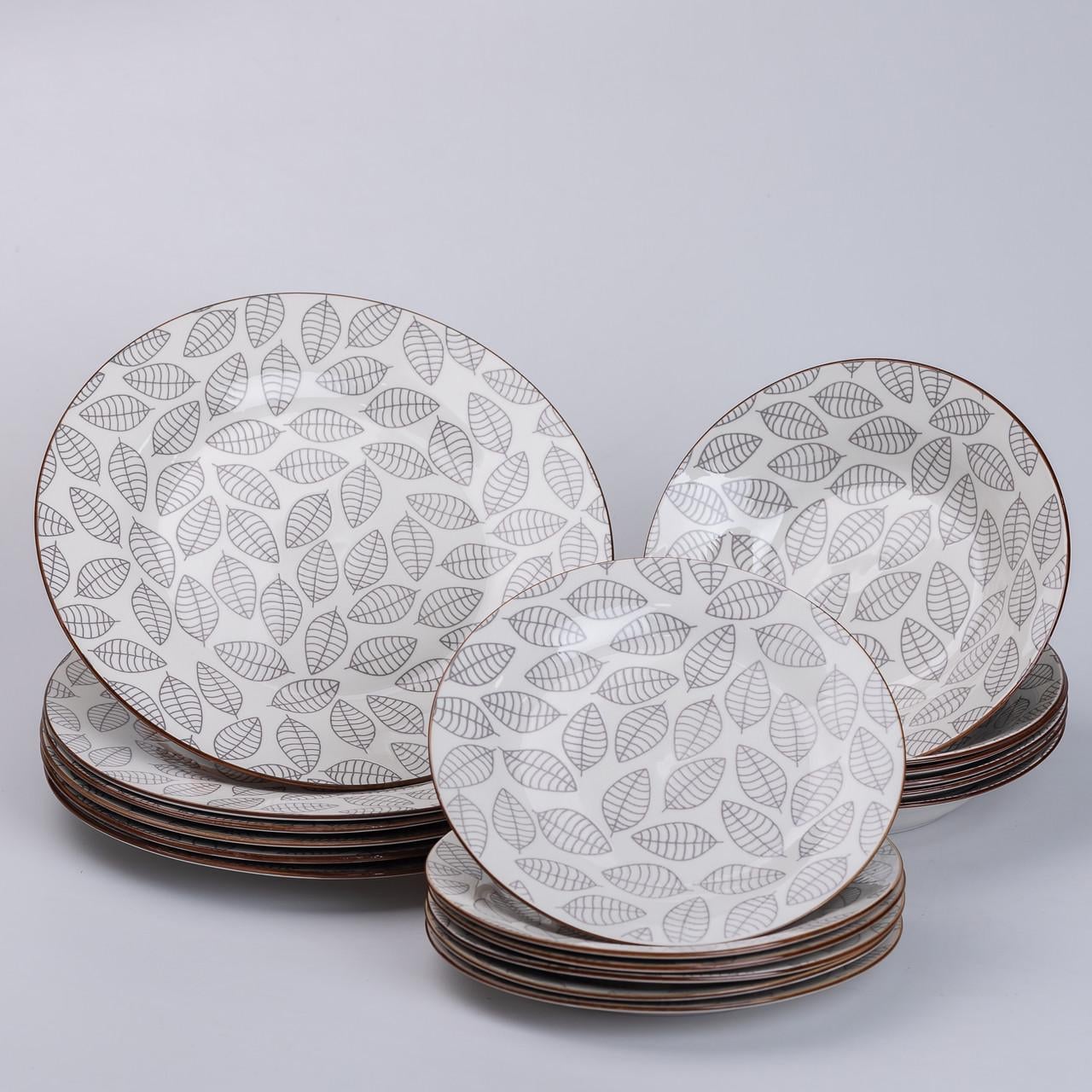 Столовый сервиз керамический на 6 персон 18 предметов Белый