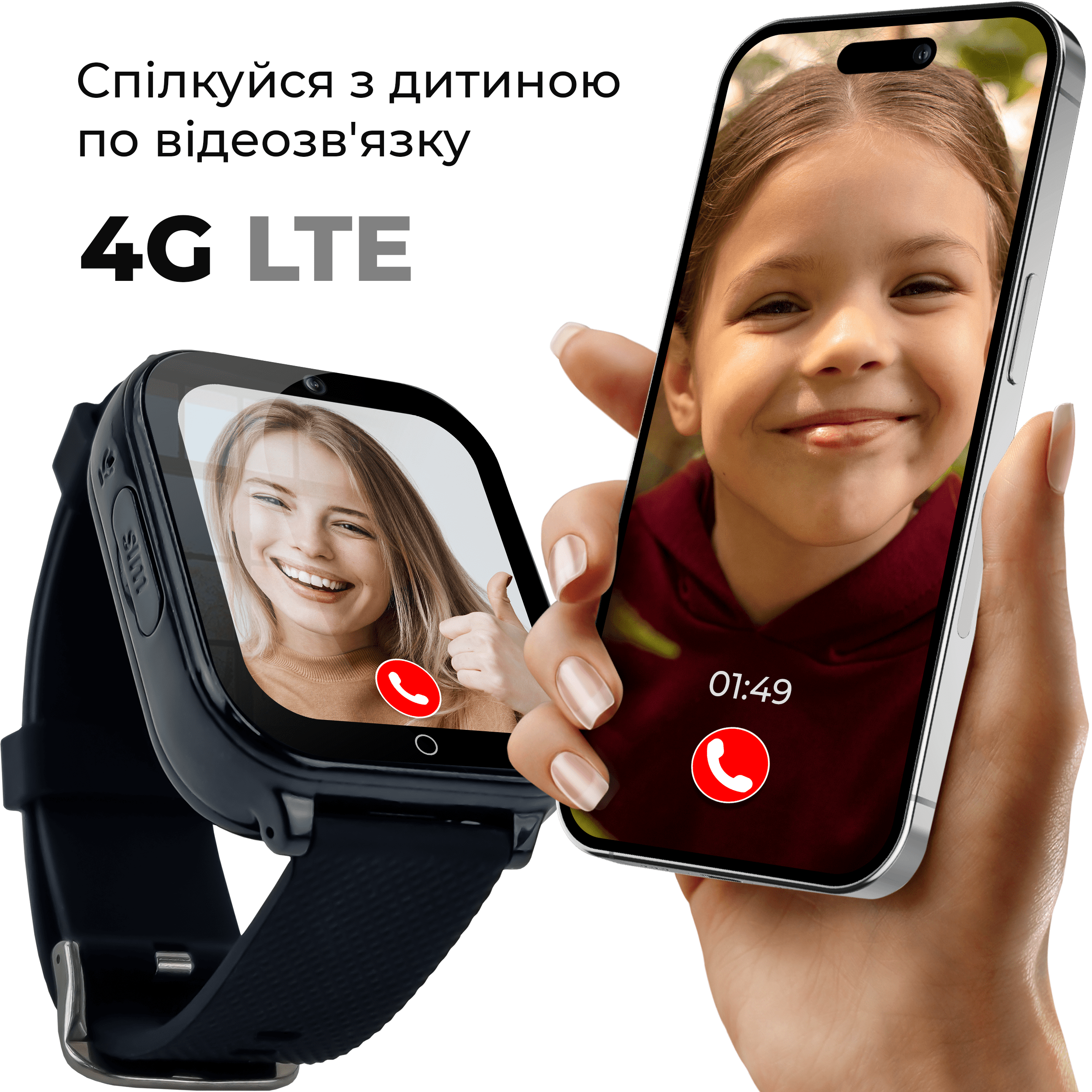 Смарт-годинник JETIX DF100 Pro c 4G відеодзвінком вібродзвінком та вологозахистом IP67 Black (8927308) - фото 2