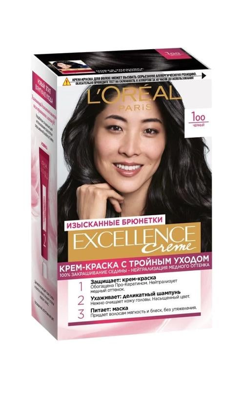 Фарба для волосся L'Oreal Paris Excellence Creme 100 Чорний (24106)