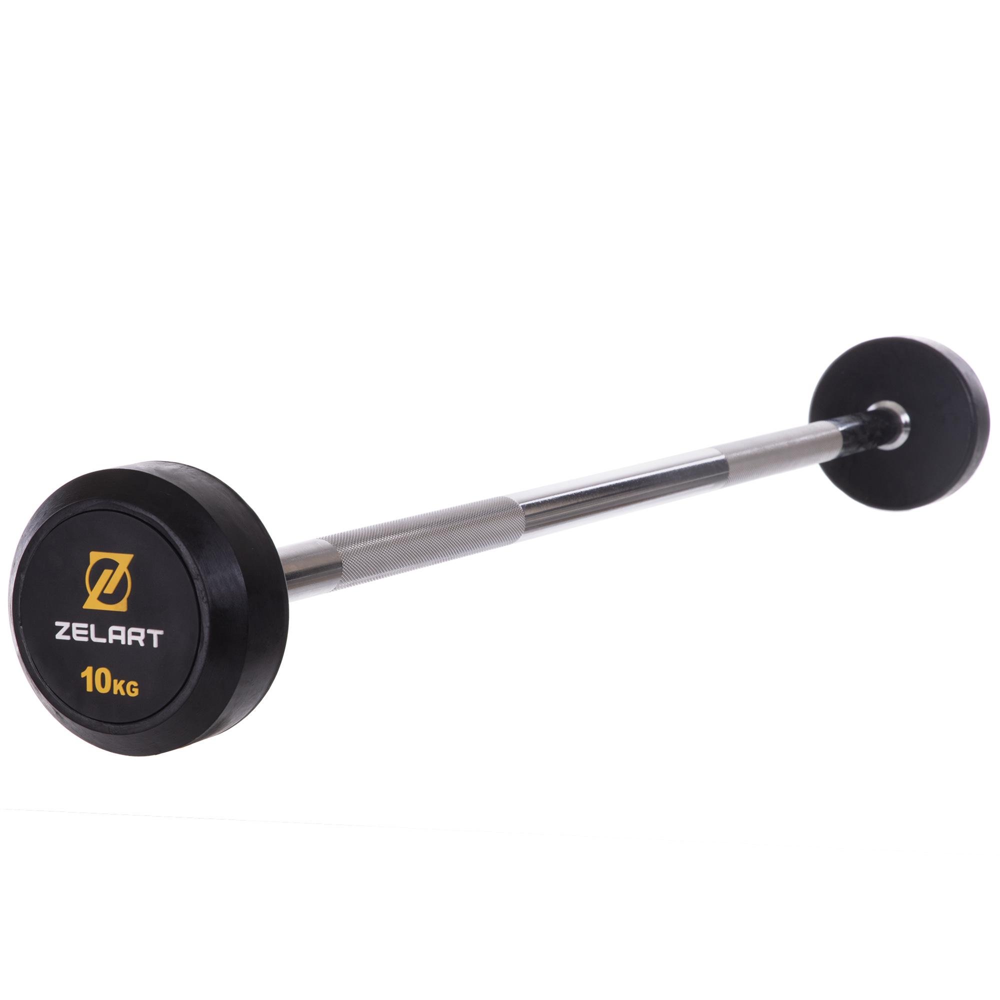 Штанга Zelart Rubber Coated Barbell фіксована пряма гумова TA-2685-10 довжина 95 см 10 кг (DR002602)