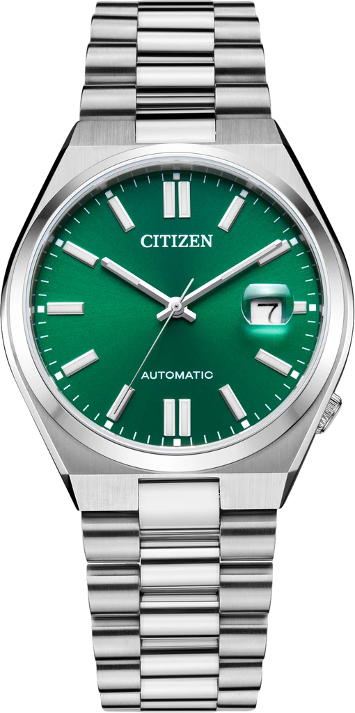 Наручные часы мужские Citizen NJ0150-81X Tsuyosa Collection механические с сапфировым стеклом/стальным корпусом и зеленым циферблатом