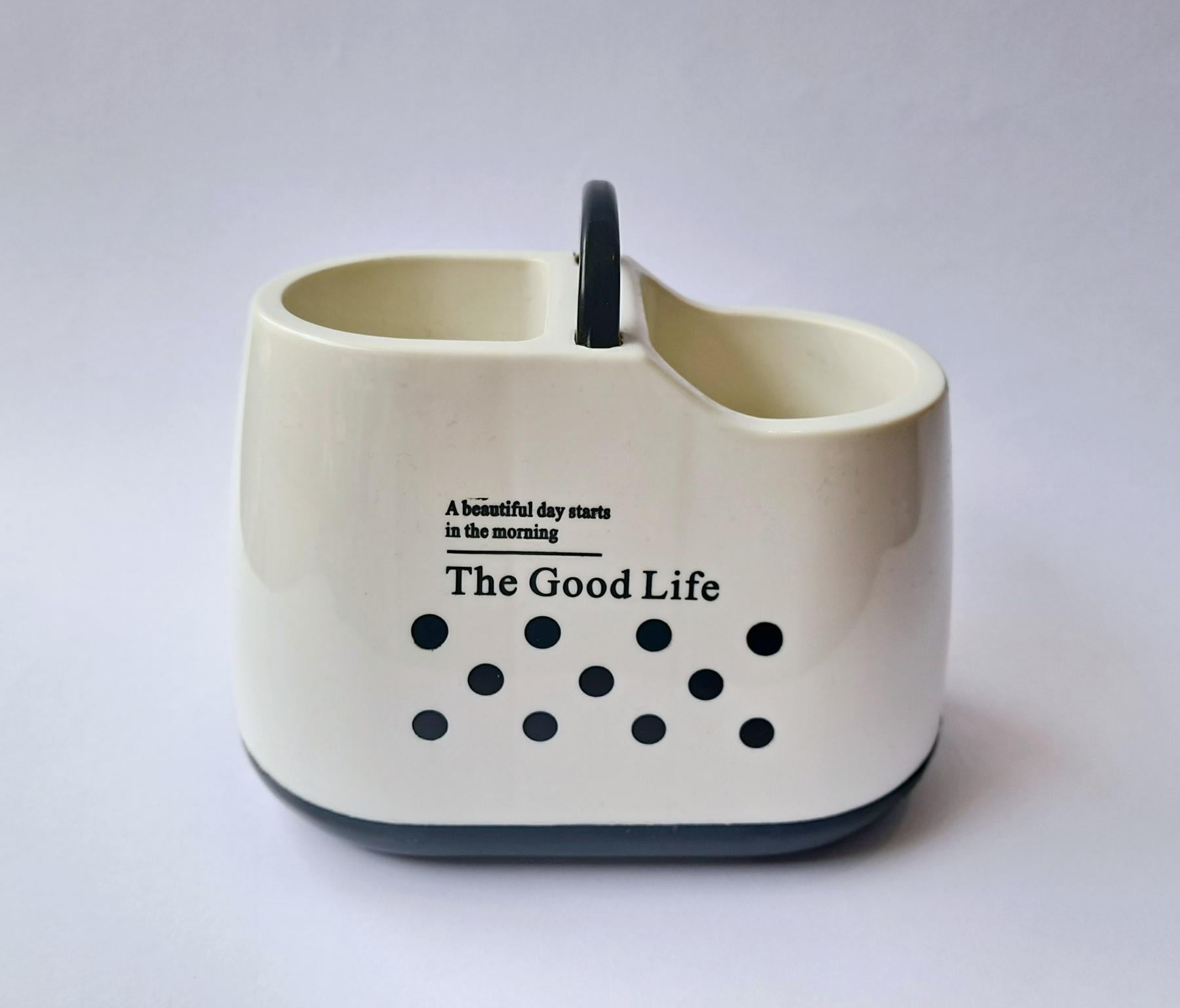 Органайзер для столовых кухонных приборов пластиковый с ручкой Белый (RE-022)