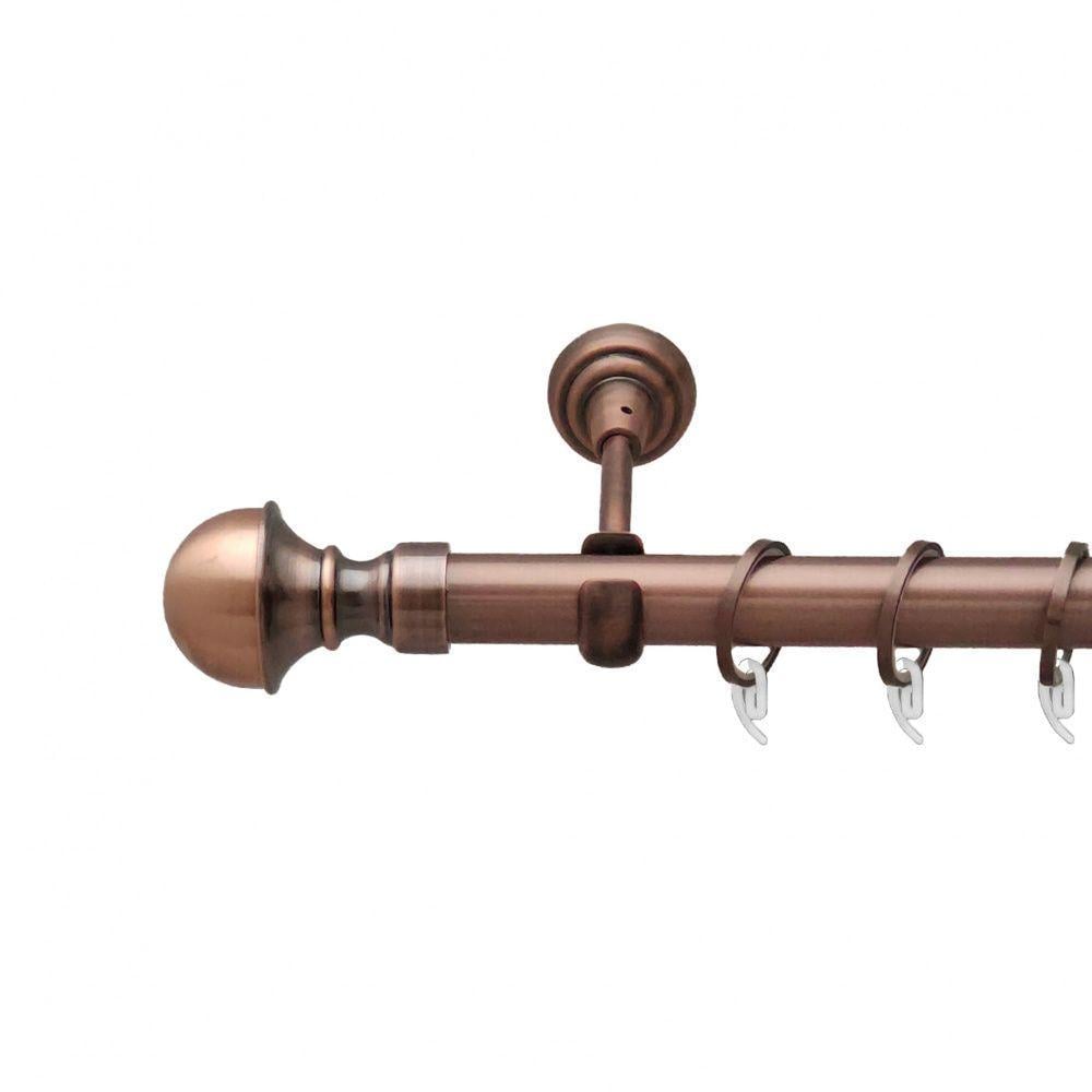 Карниз Orvit Бостон однорядный гладкий 25 мм 140 см Античная медь (6947875)