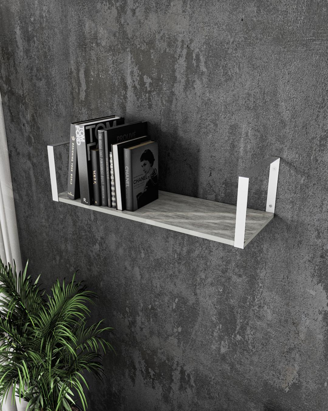 Полка навесная Moreli FXS-28 LOFT 800х220х290 мм Бетон/Белый (fxs-28-bet)