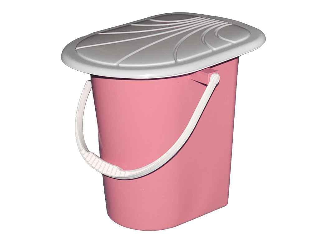 Ведро-туалет Консенсус 17 л с крышкой Розовый (102678)