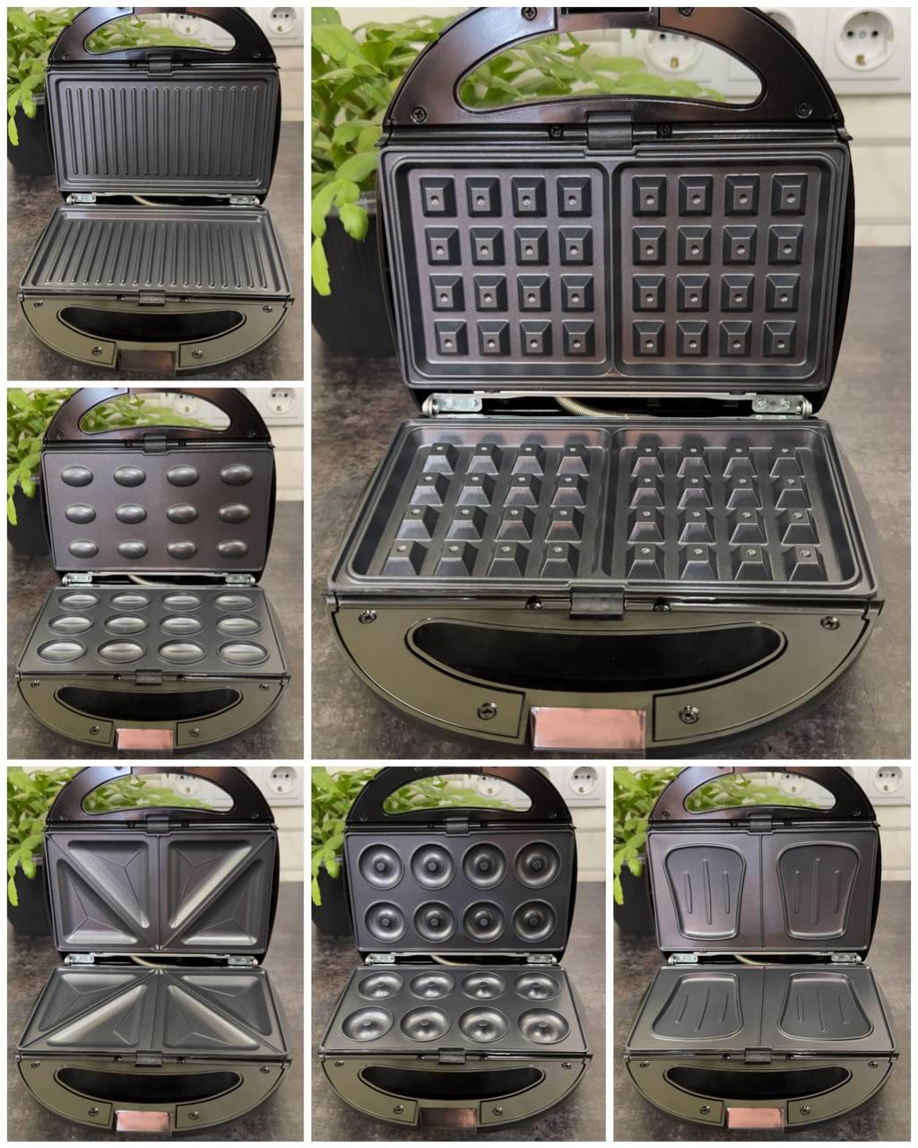 Мультипекар 6в1 1000 Вт 12 см Чорний - фото 2 Мультипекар 6в1 1000 Вт 12 см Чорний - фото 2