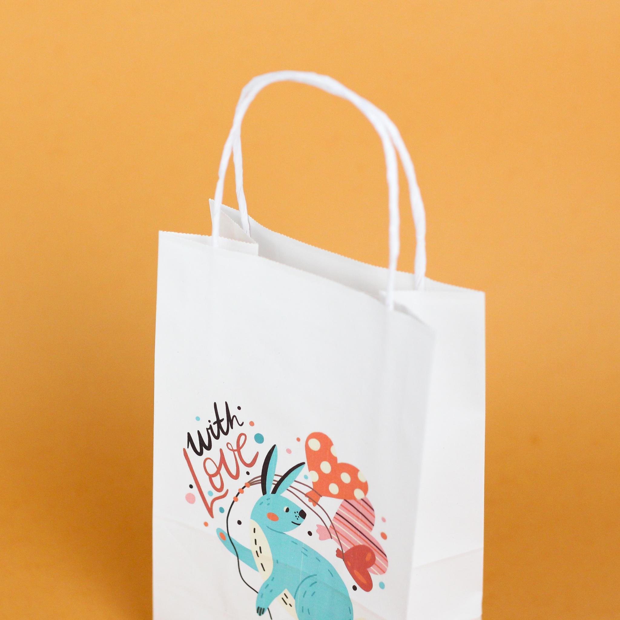 Подарочный пакет ко Дню Влюбленных с кручеными ручками 150х90х240 мм 15 шт. - фото 3